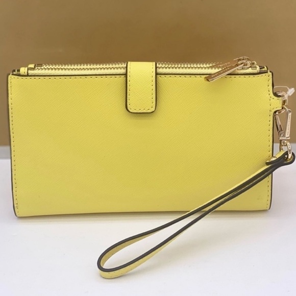 Michael Kors DoubleZip Wallet Wristlet Phone Case Sunshine - Picture 2 of 11